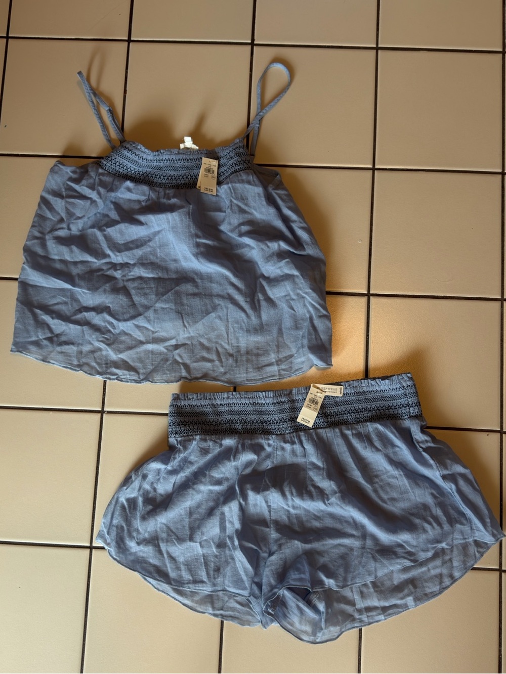 aerie Light Blue Two-Piece matching set - Tank & Shorts